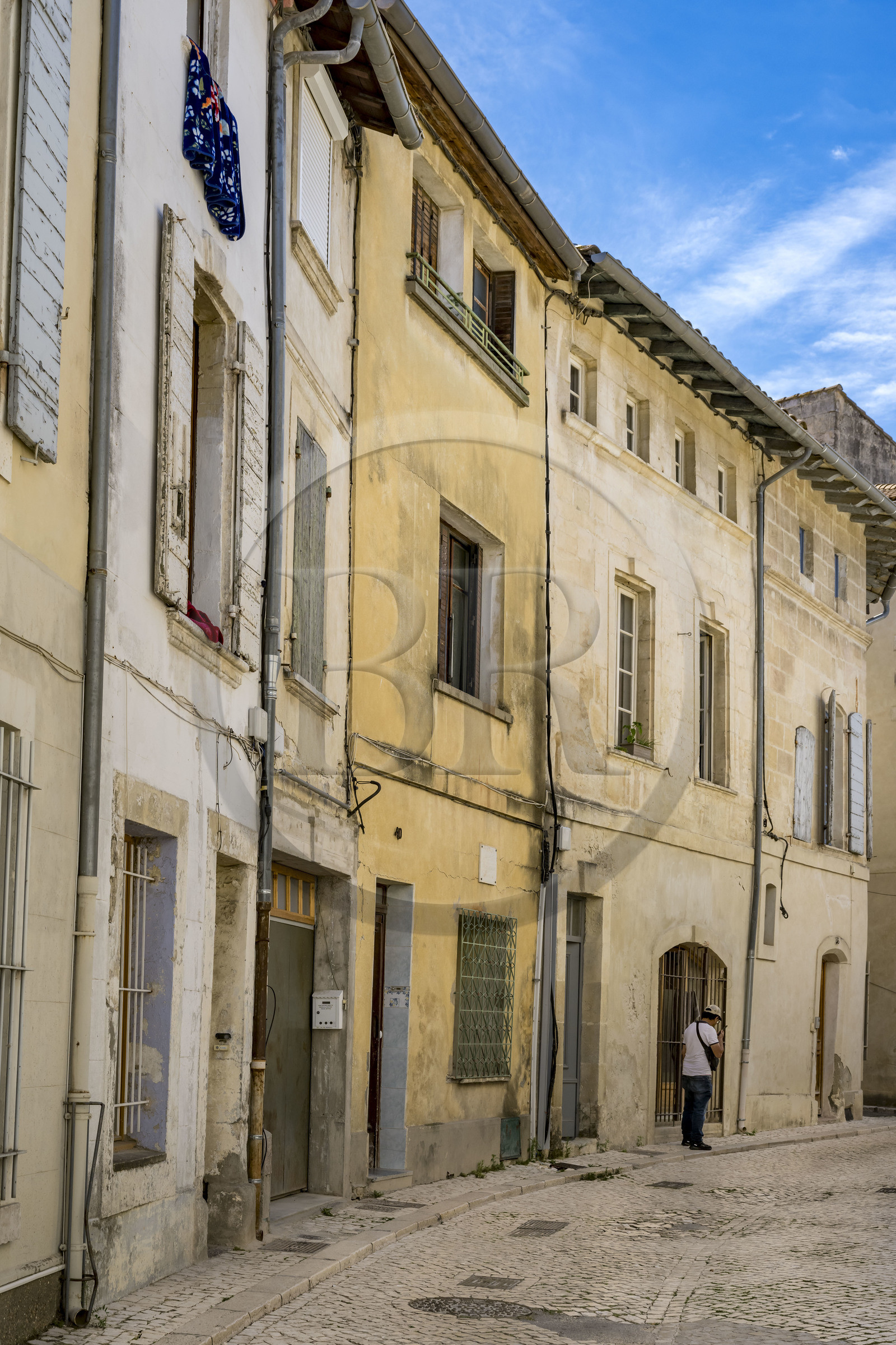 France, Bouches-du-Rhône (13), Tarascon, maison de Marcel Pagnol (au centre) du temps où il était nommé répétiteur d'anglais au collège de la ville en 1916