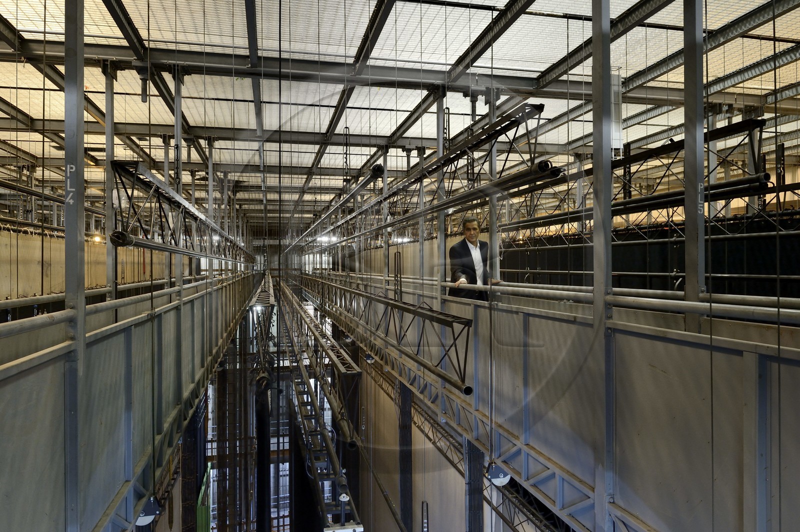 France, Paris, Garnier Opera, the fly system or theatrical rigging system