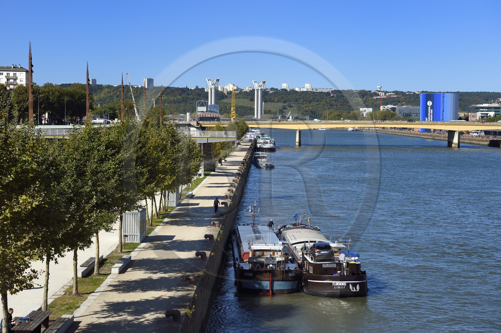 France, Seine-Maritime (76), Rouen, les quais rive gauche nouvellement aménagés
