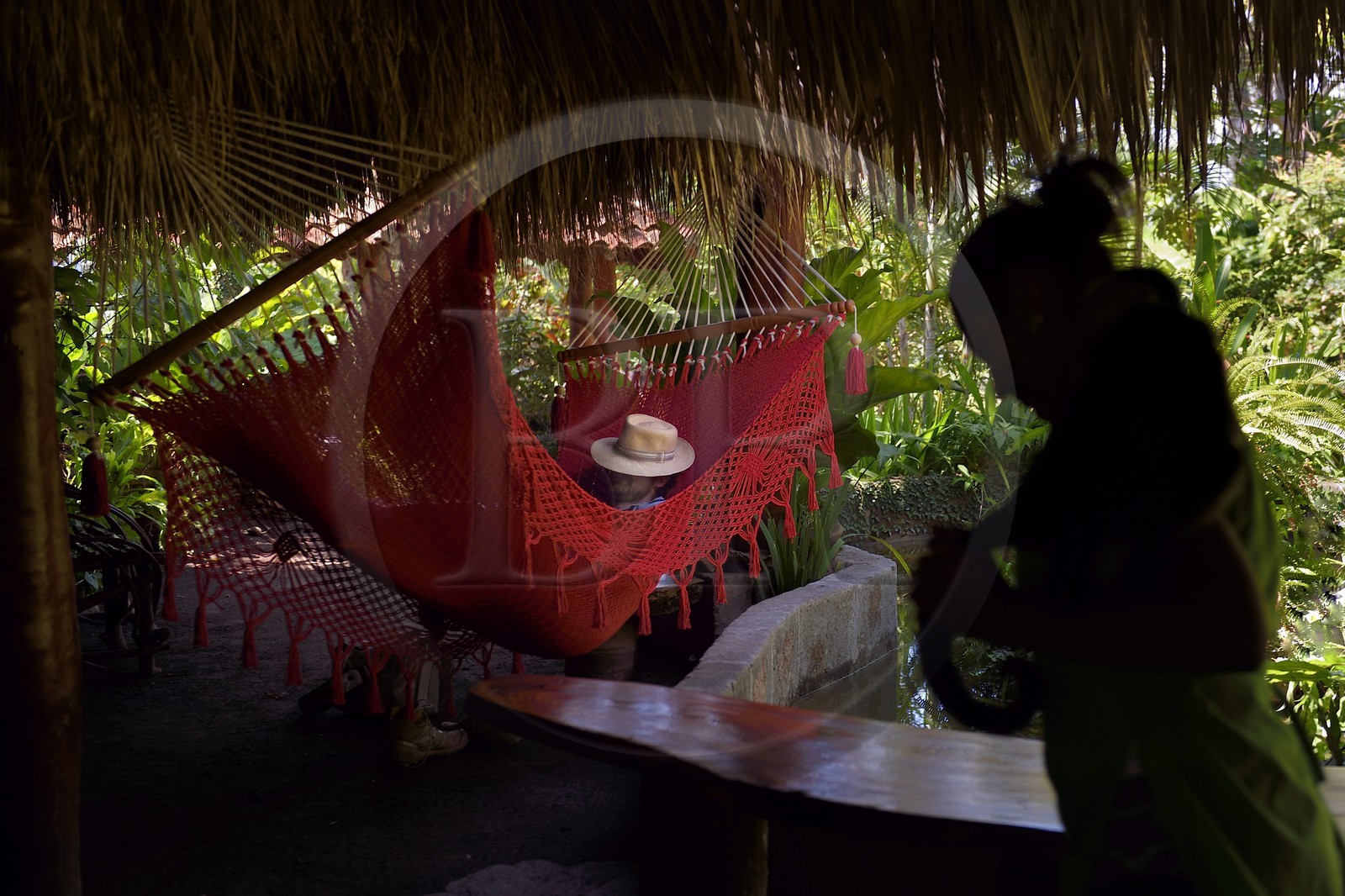 Nicaragua, Nicaragua lake, Las Isletas de Granada, isla Zopango, nap in a hammock
