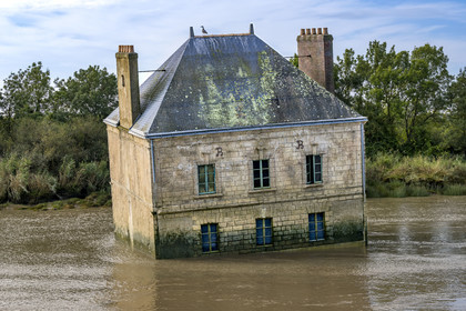 France, Loire-Atlantique (44), Couëron, collection d'art contemporain à ciel ouvert Estuaire, La Maison dans la Loire réalisé par l'artiste Jean-Luc Courcoult