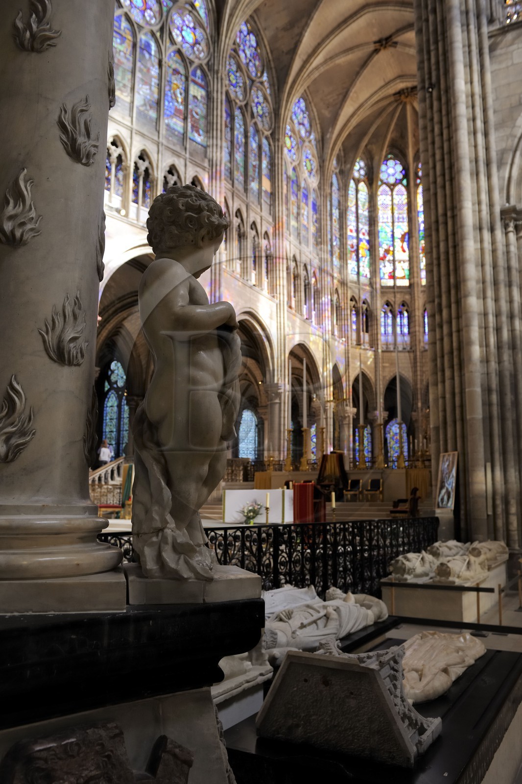 France, Seine-Saint-Denis (93), Saint-Denis, la basilique de Saint-Denis, détail du gisant de François II
