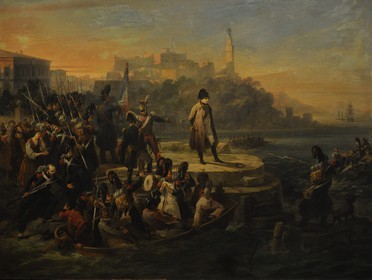 Italie, Lombardie, Milan, musée du Risorgimento (Museo del Risorgimento), Napoléon en partance de l'île d'Elbe par Giovanni Servi (1844)