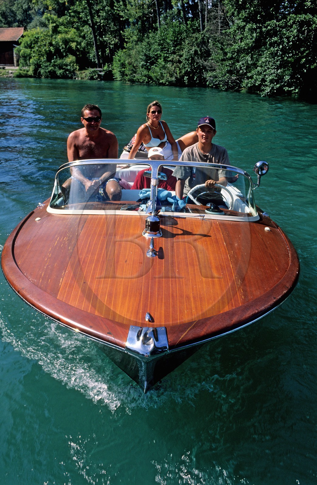 France, Savoie (73), Navig'Aix au lac du Bourget, célèbre canot automobile en bois d'acajou du type Riva