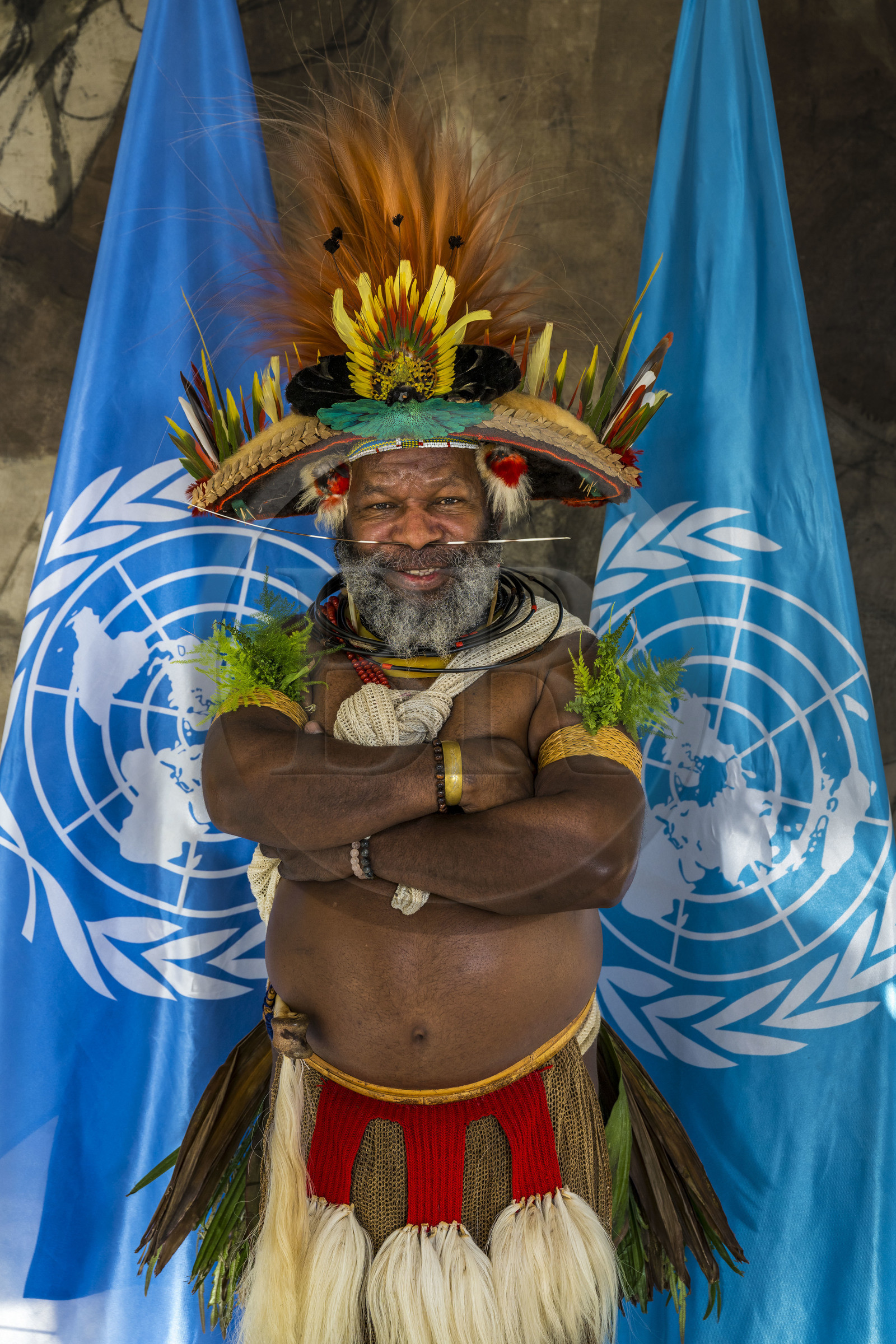 France, Paris (75), siège de l'UNESCO, conférence à l'Université de la Terre du 25 novembre 2022, le chef Papou Mundiya Kepanga