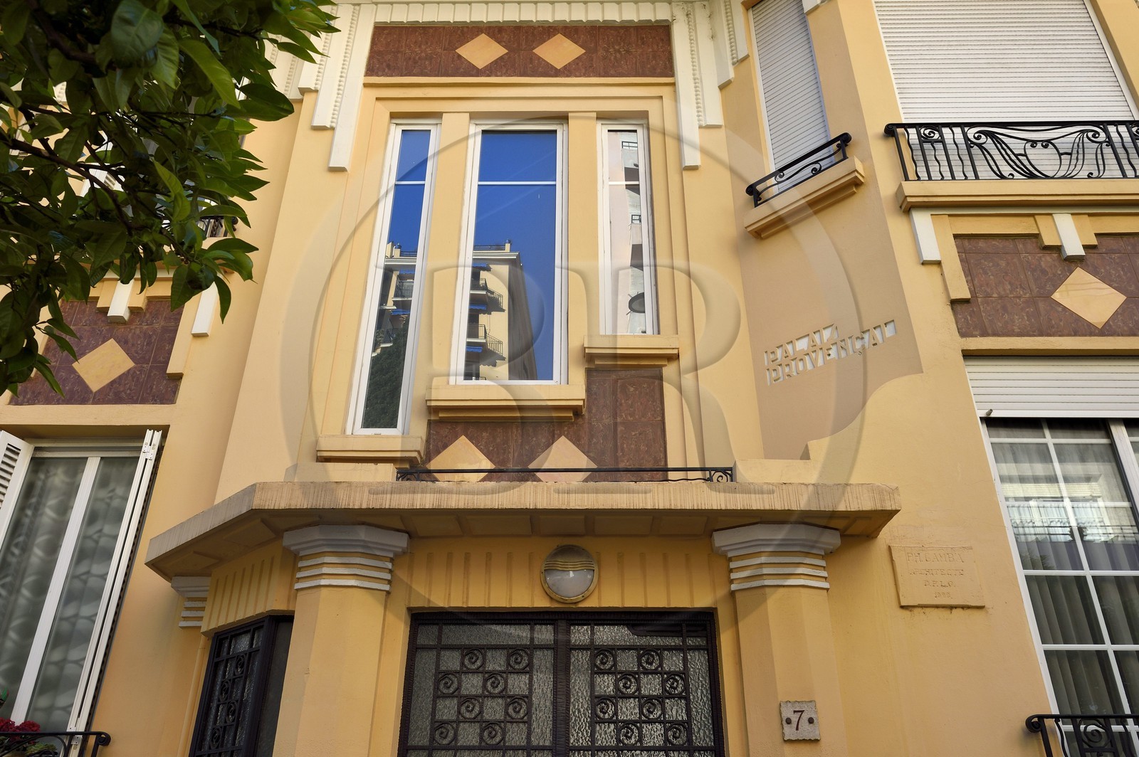 Principauté de Monaco, Monaco, quartier Moneghetti, Palais Provençal, immeuble Art Déco au 7 boulevard de la Belgique