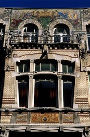 Belgium, Flanders, Antwerp (Antwerpen), Zurenborg district, the Art Nouveau house called the Waterloo battle