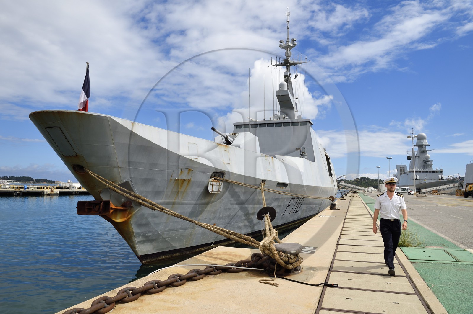 France, Var (83), Toulon, la base navale (Arsenal), quai Millhaut, la frégate La Fayette (F710) de la Marine nationale