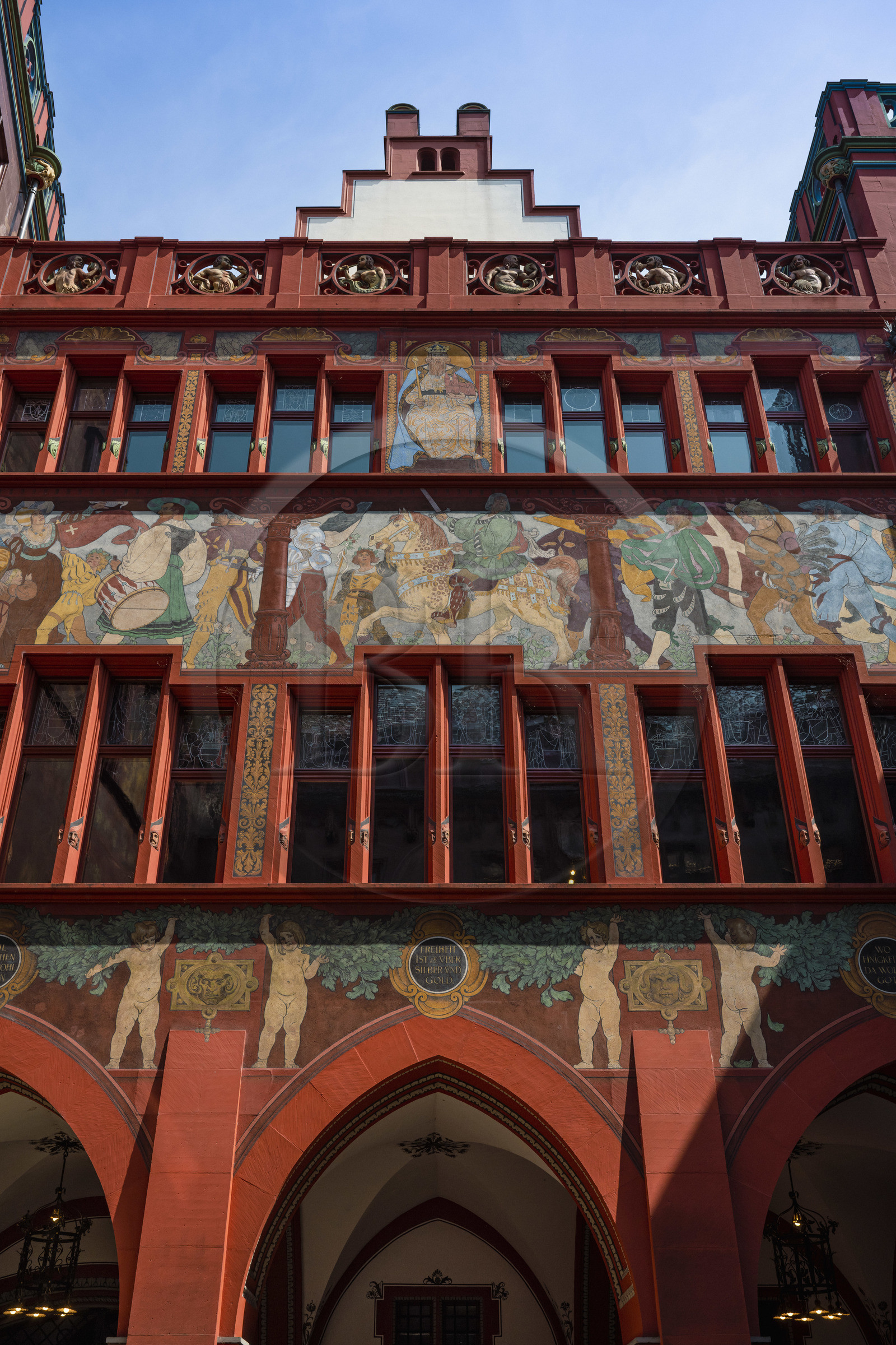 Suisse, Bâle, Marktplatz (place du marché), l'Hôtel de Ville (Rathaus)