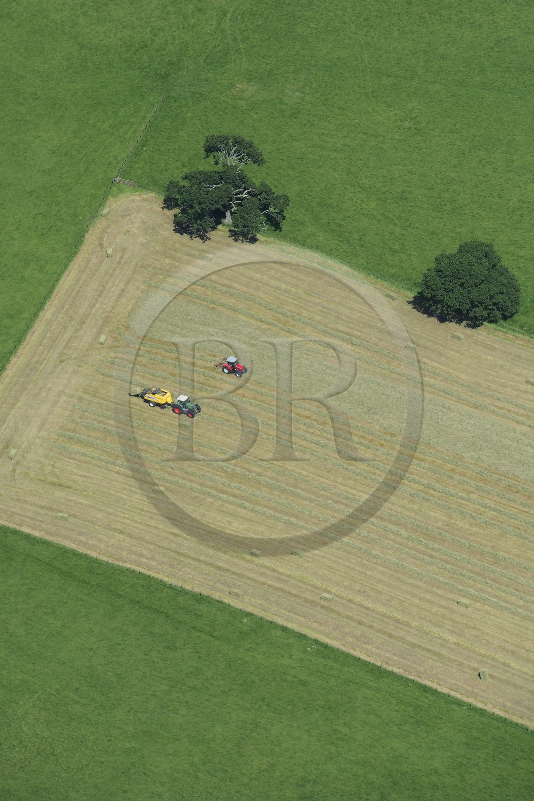 United Kingdom, England, Cumbria, the countryside south of Penrith, field work (aerial view)