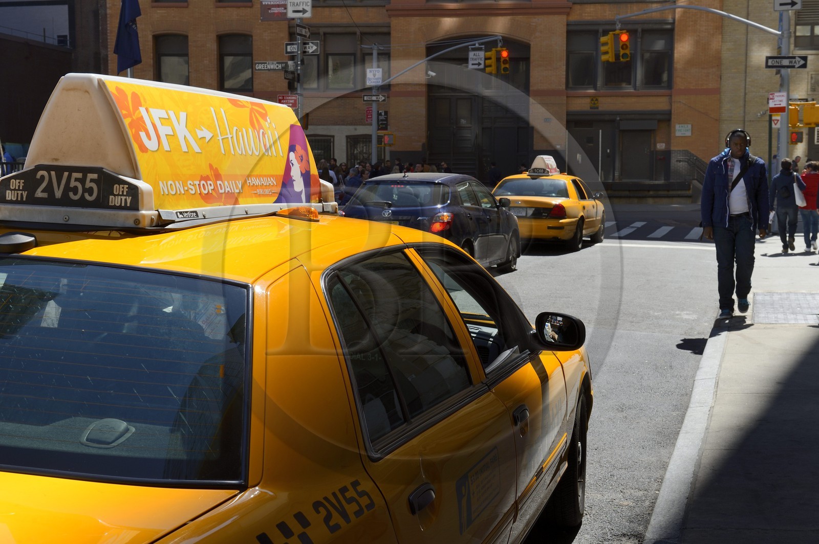 Etats-Unis, New York, Manhattan, taxi dans Downtown