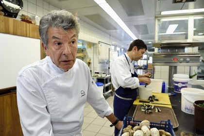 France, Haute Loire, Saint Bonnet le Froid, Régis and Jacques Marcon 3-star restaurant, Regis (father) and Jacques (son) Marcon