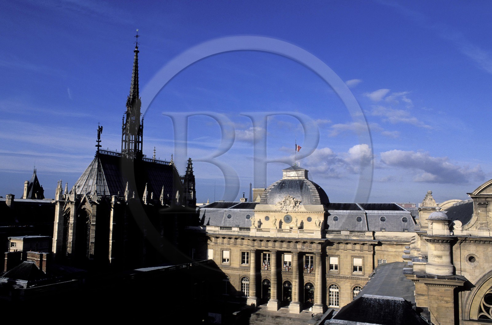 France, Paris, Ile de la Cite, Palais de Justice (Law Courts) and the Saint Chapel