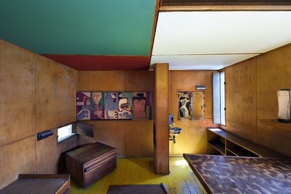 France, Alpes-Maritimes (06), Roquebrune-Cap-Martin, oeuvre architecturale de Le Corbusier, classée Patrimoine Mondial de l'UNESCO, Cap Martin, cabanon Le Corbusier de 1952 (Demande d'autorisation nécessaire avant publication)