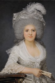 France, Yvelines (78), château de Versailles, ateliers de restauration du château, atelier des dessins et estampes, portrait de Mme Campan lectrice de Marie Antoinette par J.Boze