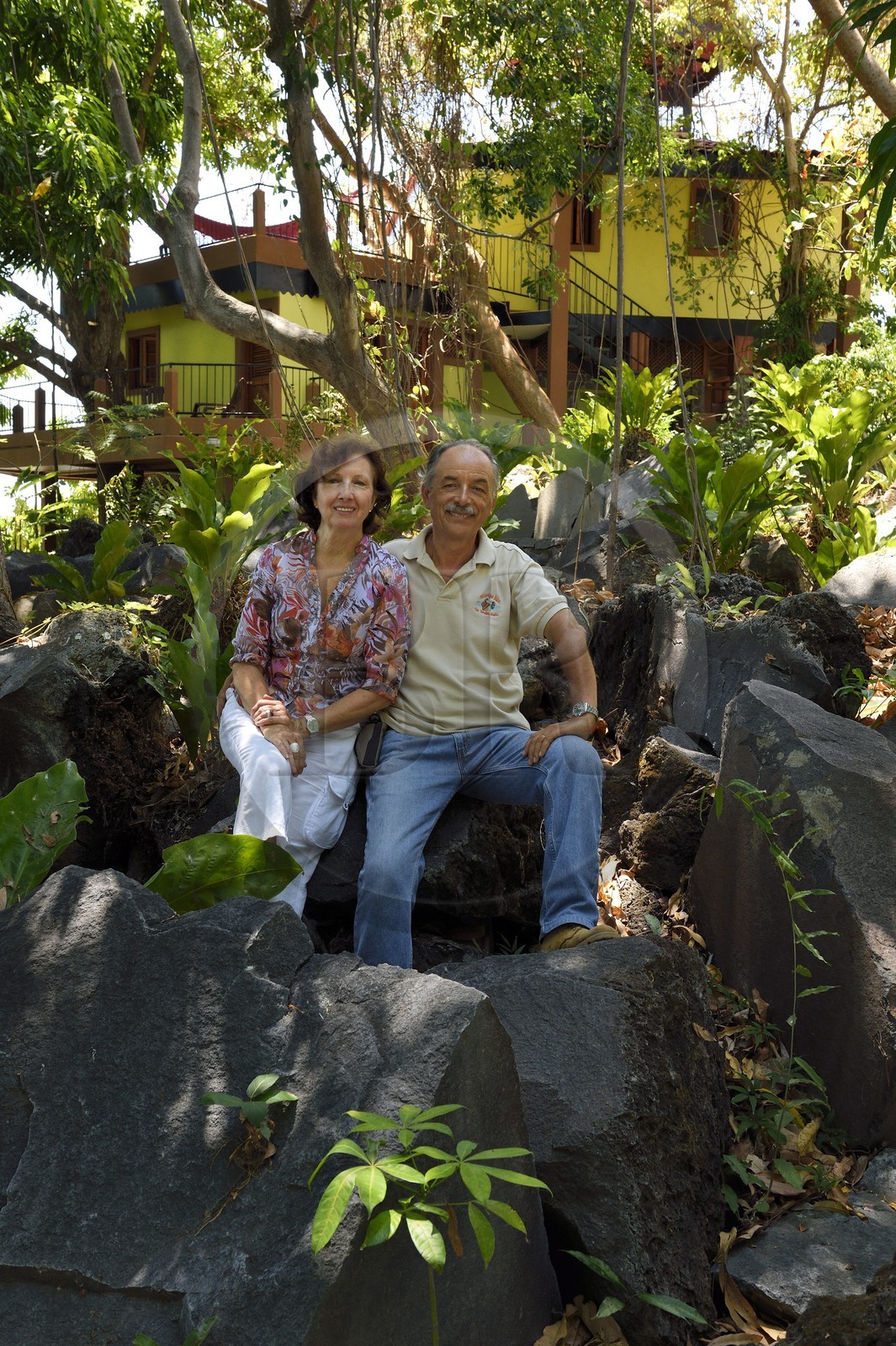 Nicaragua, Lac Nicaragua, Las Isletas de Granada, isla Zopango, Roseline et Mauro Bersani propriétaires de l'ile et de NicarAgua Dulce