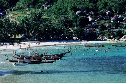 Thaïlande, Archipel îles Samui, Full Moon Party sur l' île de Koh Pha-Ngan, la plage de Had Rin
