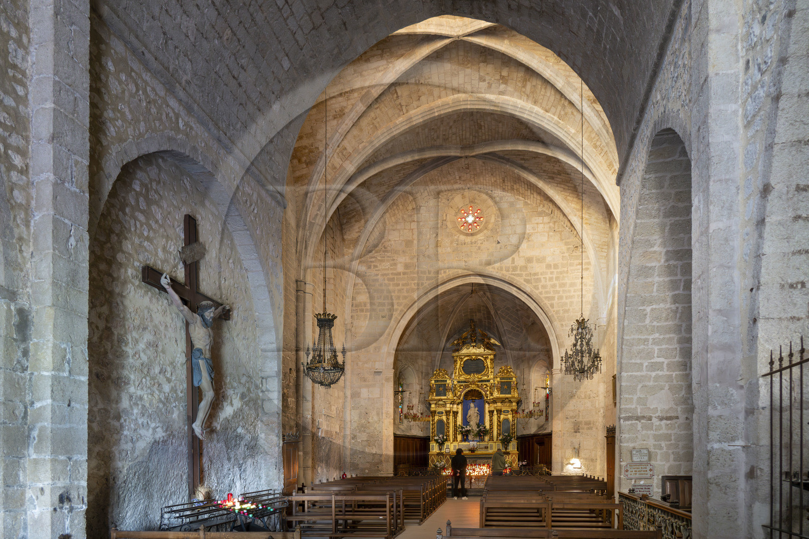 France, Alpes-de-Haute-Provence (04), Parc Naturel Régional du Verdon, Moustiers-Sainte-Marie, labellisé Les Plus Beaux Villages de France, la chapelle Notre-Dame de Beauvoir