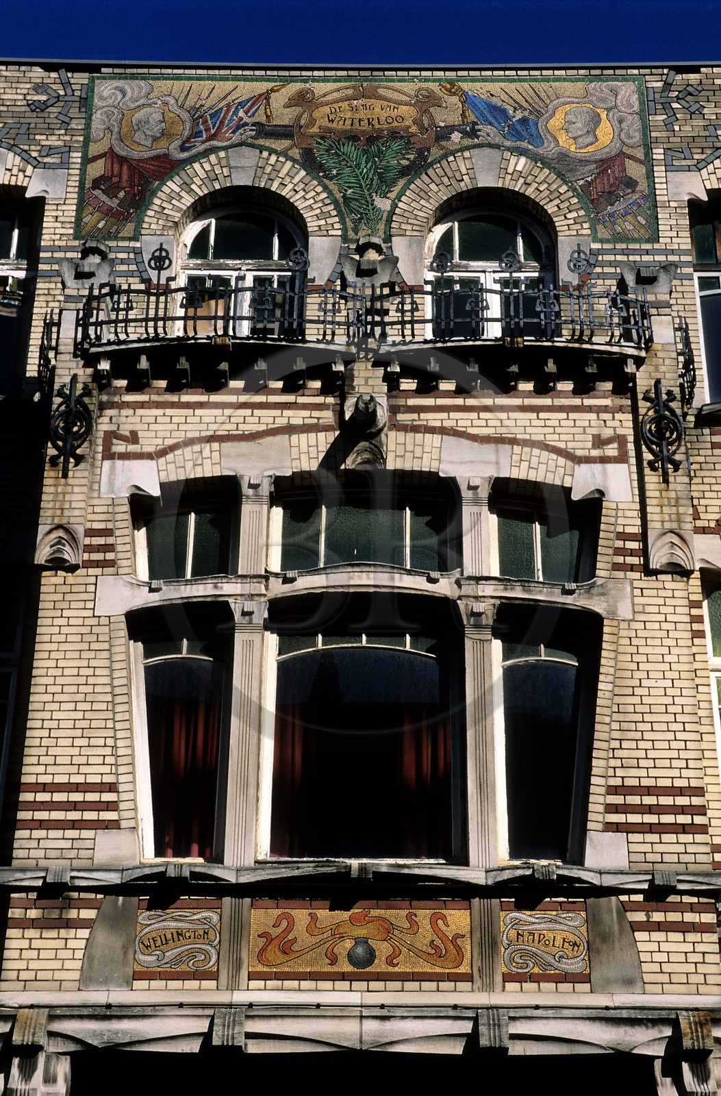 Belgique, Flandre, Anvers (Antwerpen), quartier Zurenborg, la maison Art Nouveau dite de la bataille de Waterloo