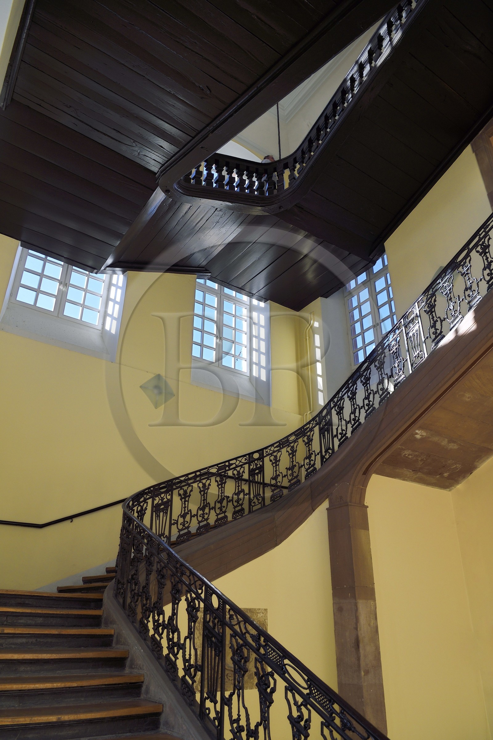 France, Bas Rhin, Strasbourg, old town listed as World Heritage by UNESCO, the Civil Hospital, historical site of the Strasbourg University Hospitals, the staircase of the main historical building rebuilt in the 18th century