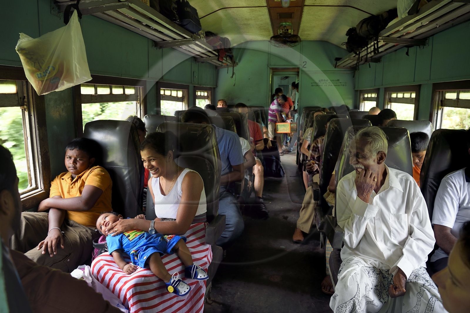 Sri Lanka, Province du Sud, train de Galle à Colombo
