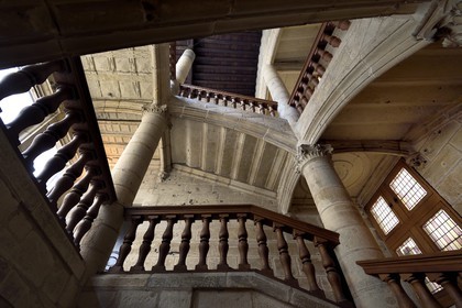 France, Dordogne (24), Périgord Blanc, Périgueux, escalier Renaissance de l'Hotel de Saint-Astier rue de la Miséricorde