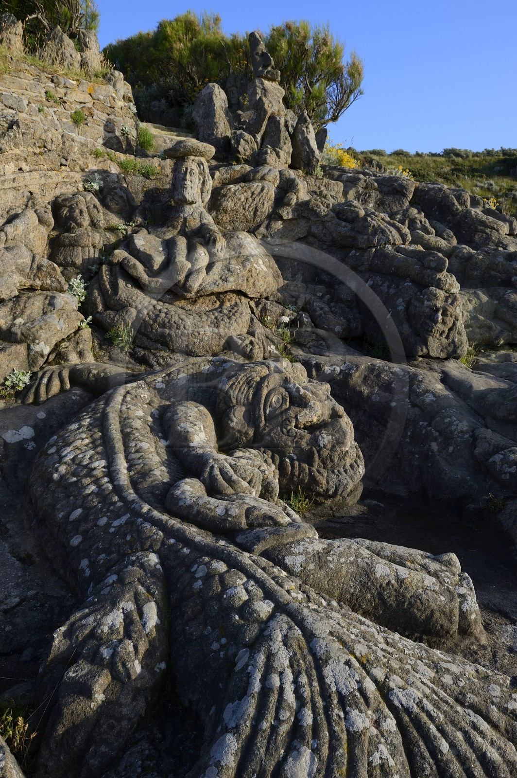 France, Ille-et-Vilaine, St Malo, Rotheneuf, stones sculpted by Foure abbot between 1870 and 1917