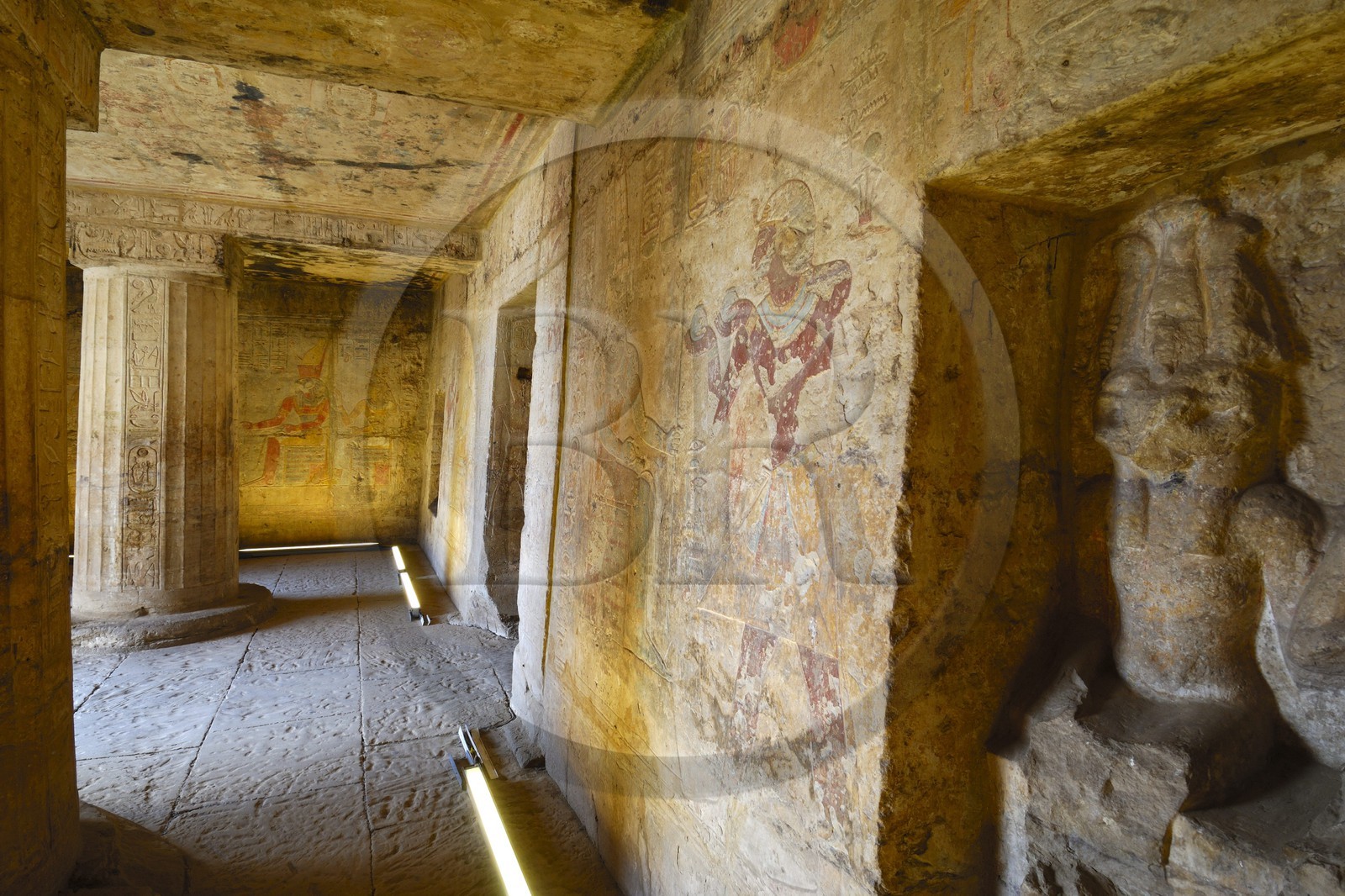 Egypte, Haute Egypte, Nubie, Lac Nasser, temple de Kalabsha, fresques du temple de Beit el-Wali