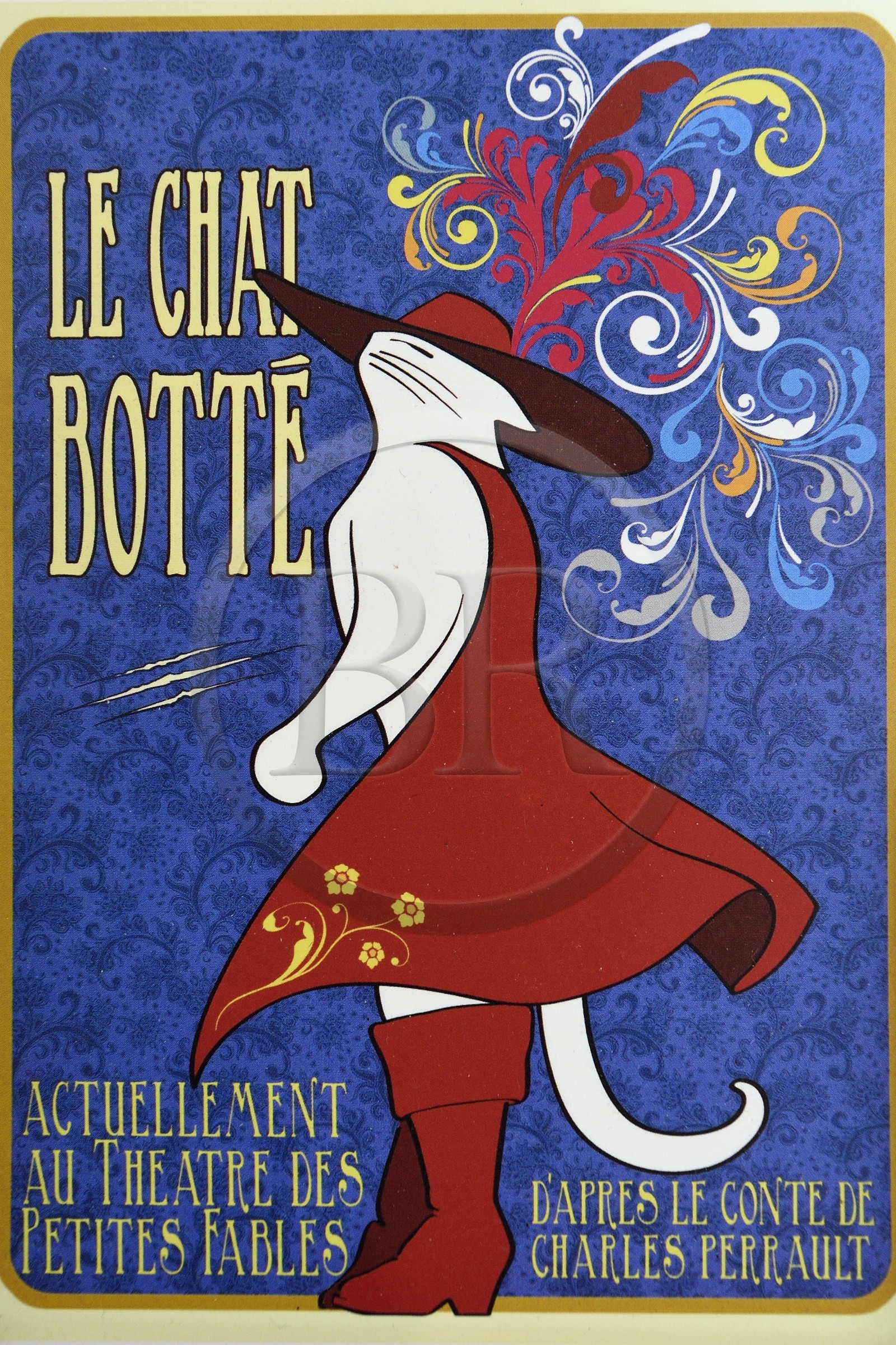 France, Charente-Maritime (17), Saintonge, Crazannes, chateau de Crazannes lié à l'histoire du Chat Botté, dessin de Le Chat à Botter