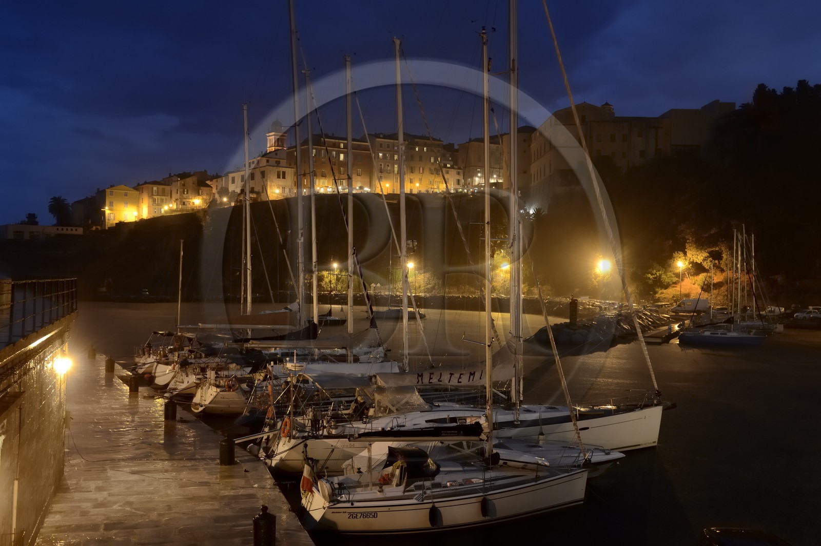 France, Haute Corse, Bastia, the harbour overlooked by the palace of the Genoese governors
