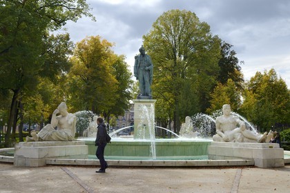 France, Haut-Rhin (68), Colmar, la Fontaine Bruat inaugurée en 1864 dans le parc du Champ de Mars, par Auguste Bartholdi