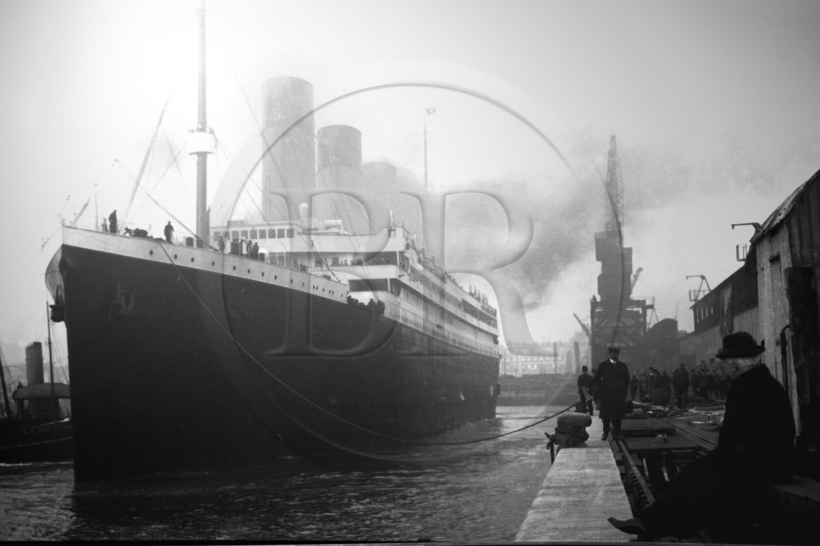 Royaume-Uni, Irlande du Nord, Cultra près de Belfast, Ulster Folk and Transport Museum photo collection, image du RMS Titanic quittant Southampton le 10 avril 1912