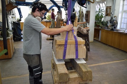 France, Bas-Rhin (67), Strasbourg, vieille ville classée au Patrimoine Mondial de l'UNESCO, ateliers de taille et de sculpture de la Fondation de l'Oeuvre Notre-Dame