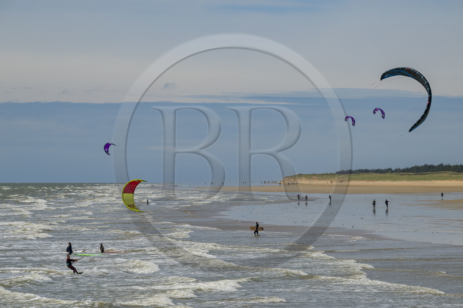 France, Vendée (85), Saint-Jean-de-Monts, kitesurf