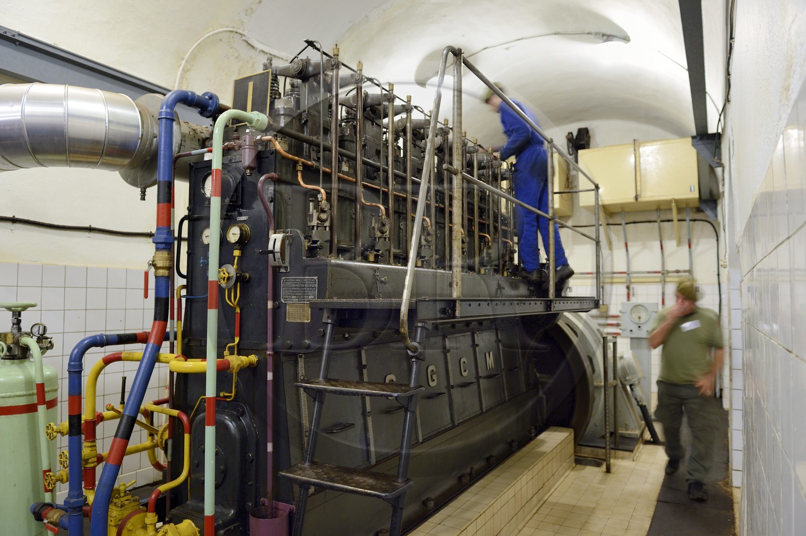 France, Moselle, Veckring, Maginot Line, Hackenberg Fortress, one of the four SGCM 350 horses generators