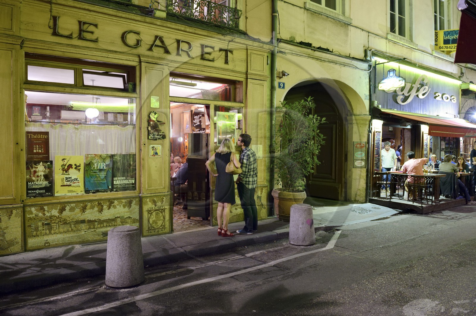 France, Rhône (69), Lyon, Restaurant bouchon lyonnais Le Garet, le héros de la Résistance Jean Moulin venait régulièrement y déjeuner