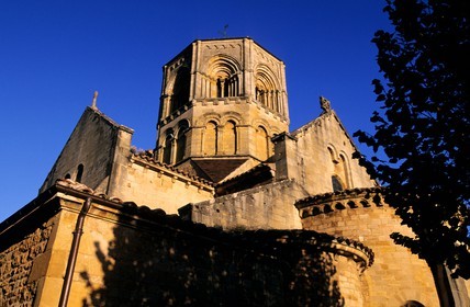 France, Saone et Loire, Semur en Brionnais village, labelled Les Plus Beaux Villages de France (The Most Beautiful Villages of France), roman octagonal bell tower of the Saint Hilaire church