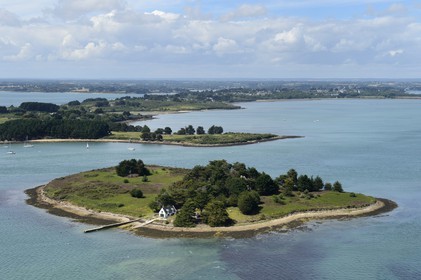 France, Morbihan (56), Golfe du Morbihan, Ile Brannec (vue aérienne)