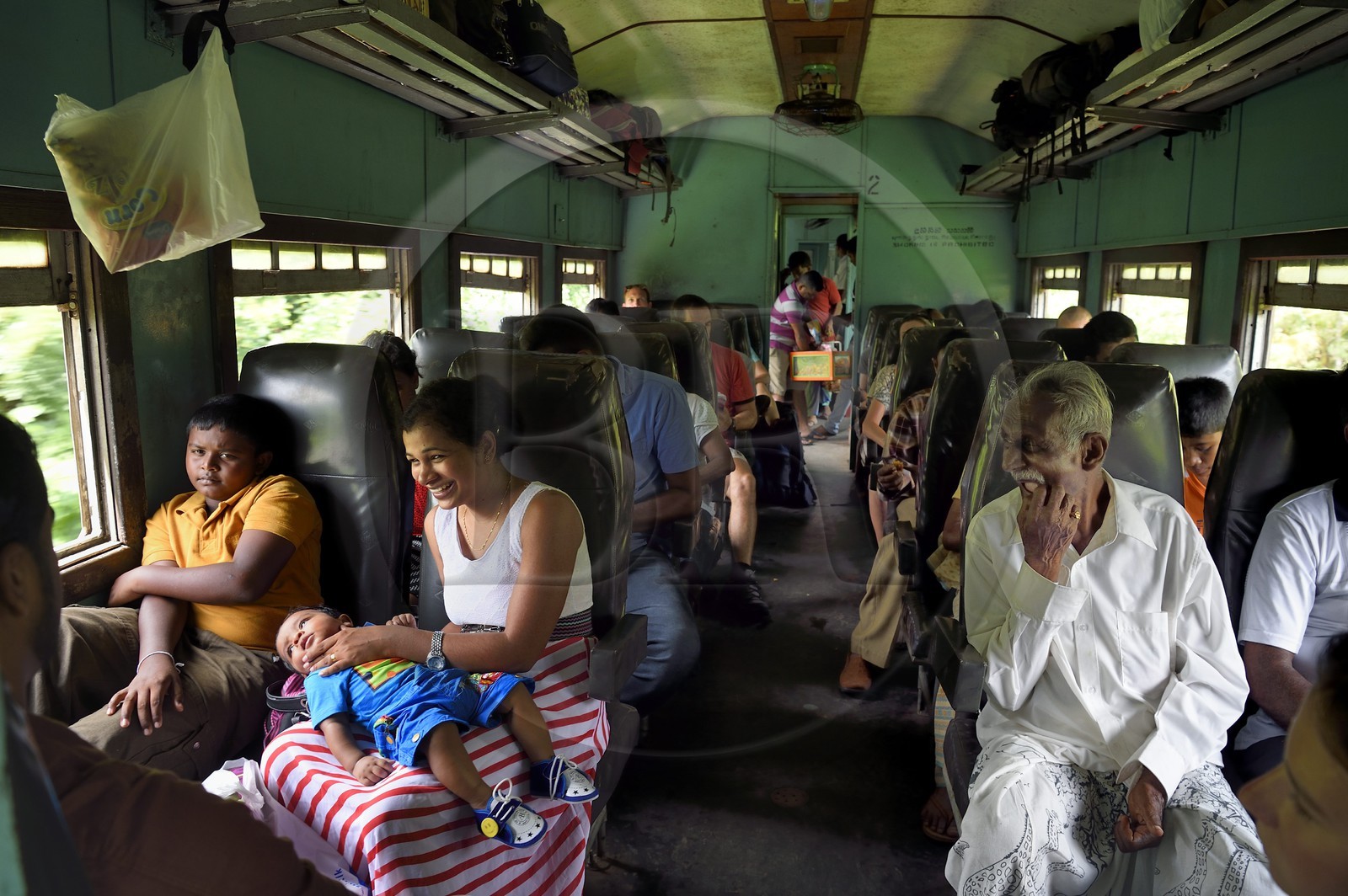 Sri Lanka, Province du Sud, train de Galle à Colombo