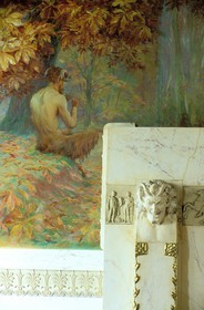 France, Savoie (73), Aix-les-Bains, l' ancien palace Royal-Splendide, détail de décoration intérieure