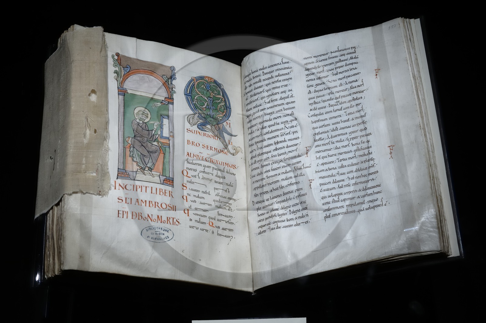 France, Manche (50), Avranches, le Scriptorial (musée des manuscrits du Mont Saint-Michel), manuscrits du Mont originaux