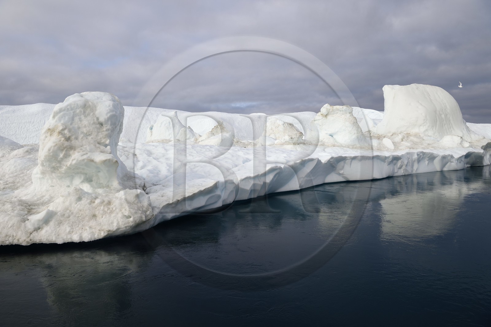 Groenland, cote ouest, baie de Disko, Ilulissat, fjord glacé classé Patrimoine Mondial de l'UNESCO qui est l’embouchure maritime du glacier Sermeq Kujalleq