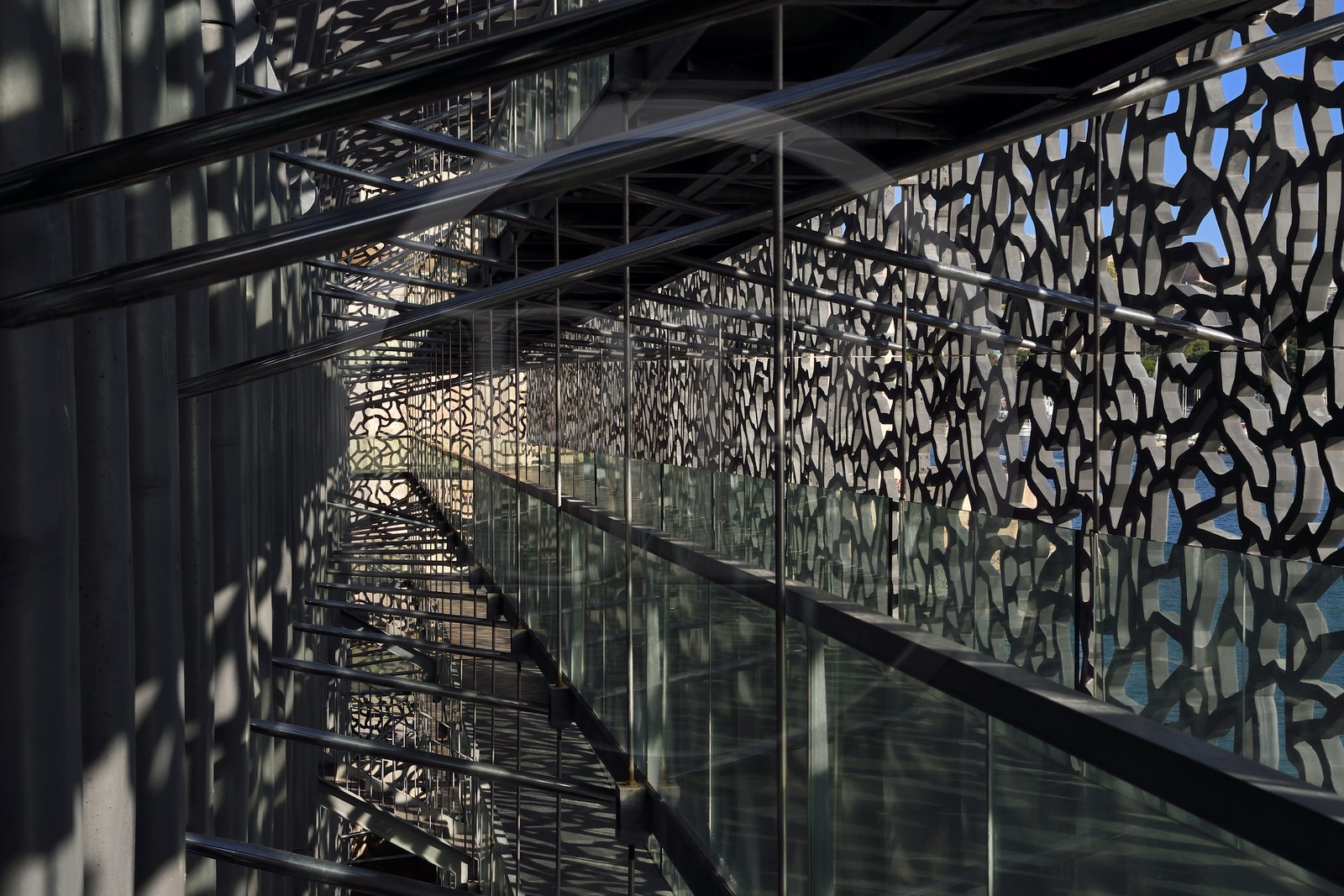 France, Bouches du Rhone, Marseille, MuCEM (Museum of Civilization in Europe and the Mediterranean) by the architects Rudy Ricciotti and R. Carta