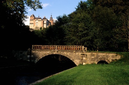 Belgium, Wallonia, Liege province, the Modave castle on the Hoyoux river