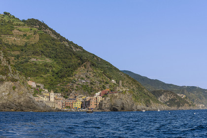 Italie, Ligurie, Cinque Terre, parc national des Cinque Terre classé Patrimoine Mondial de l'UNESCO, village de Vernazza
