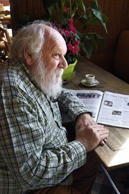 France, Seine-Maritime, Pays de Caux, Allouville Bellefosse, Roger Devaux, historical correspondent of the courrier Cauchois who played in the film The Oak of Allouville