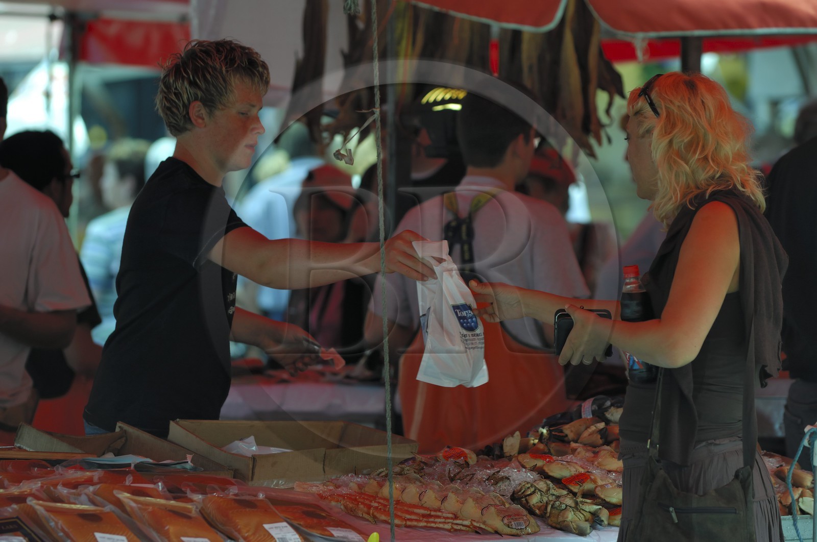 Norvège, Hordaland, Bergen, marché au poisson