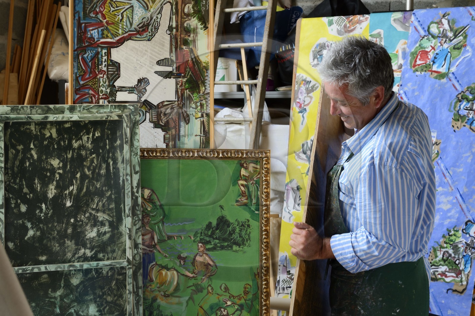 France, Finistère (29), Prat-Ar-Coum, atelier de l'artiste peintre Loic Madec