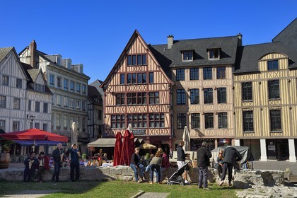 France, Seine Maritime, Rouen, half-timbered houses place du Vieux Marché