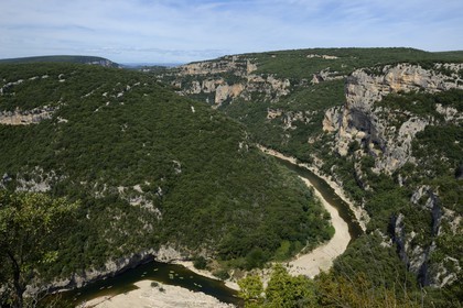 France, Ardeche, Ardeche Gorges, 30 km long from Vallon Pont d'Arc to Saint Martin d'Ardeche